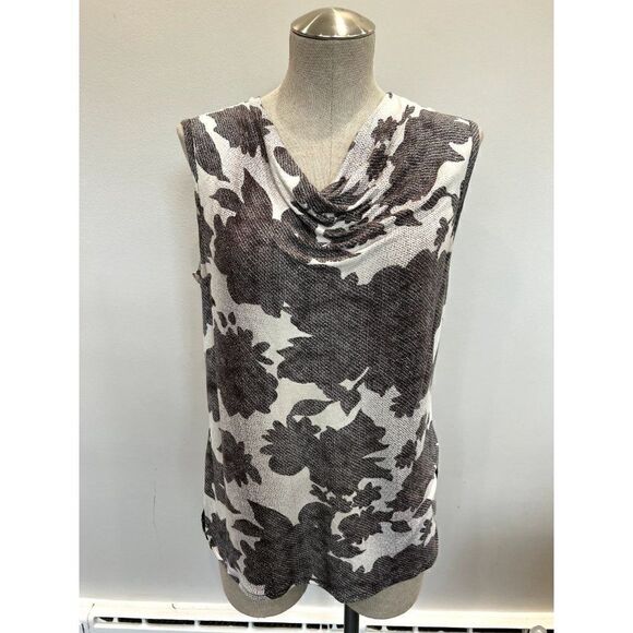 Cabi #3057 Tango Cowl Neck Sleeveless Top Black/Gray Size S - Picture 1 of 7